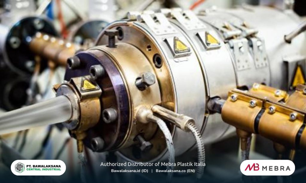 Components of Pneumatic Tubing, Materials, and Manufacturing Process 2 Extrusion machine for manufacturing industrial tubing by Mebra Plastik Italia