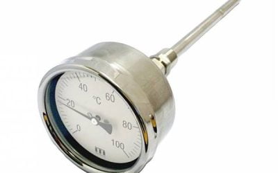 Horizontal Rigid Stem Dial Thermometer