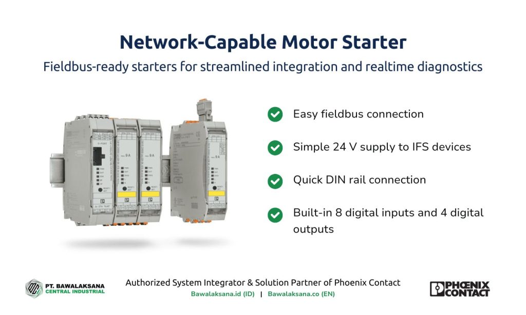 Network-Capable Motor Starter - Bawalaksana ID - Network Capable type motor starter contactor.